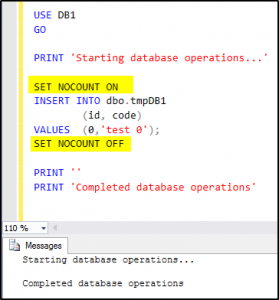 How To Suppress The N Row S Affected Output Message In SQL Server SQLNetHub